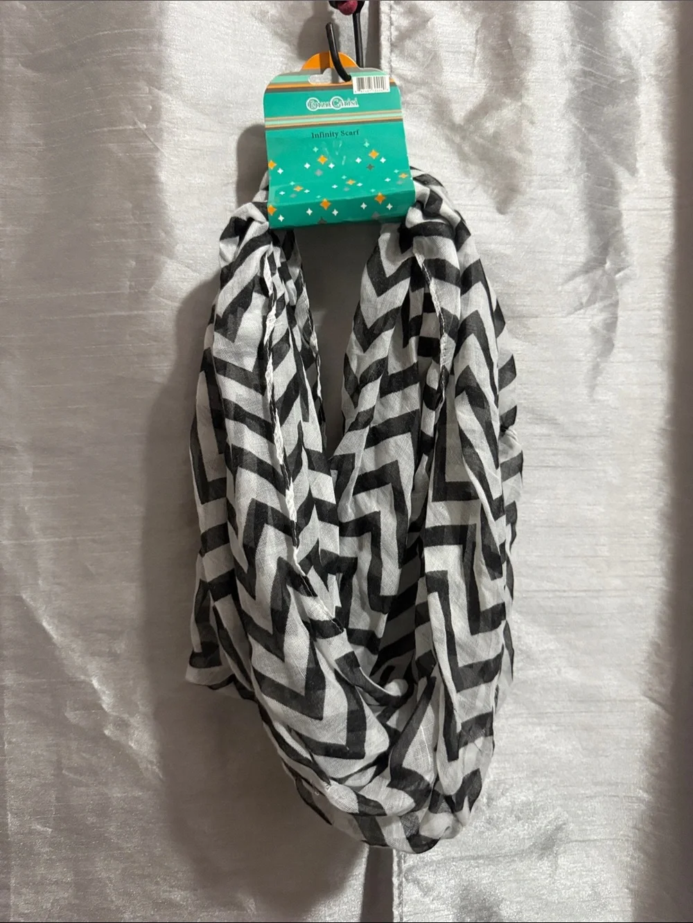 Black & White Chevron Infinity Scarf